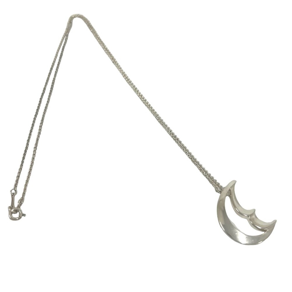 TIFFANY&Co. Tiffany Vintage Crescent Moon Necklace, Sterling Silver 925, Acce...